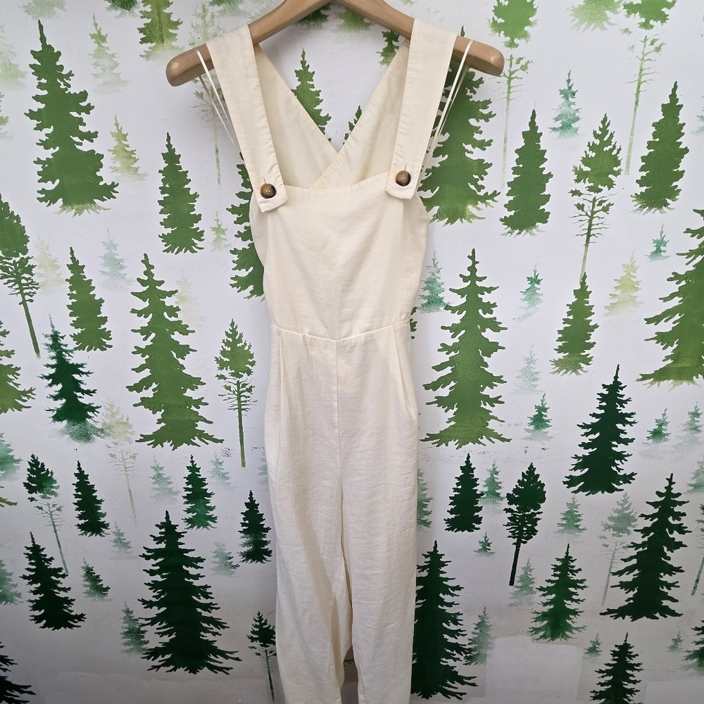 Zara Cream Open Back Jumpsuit